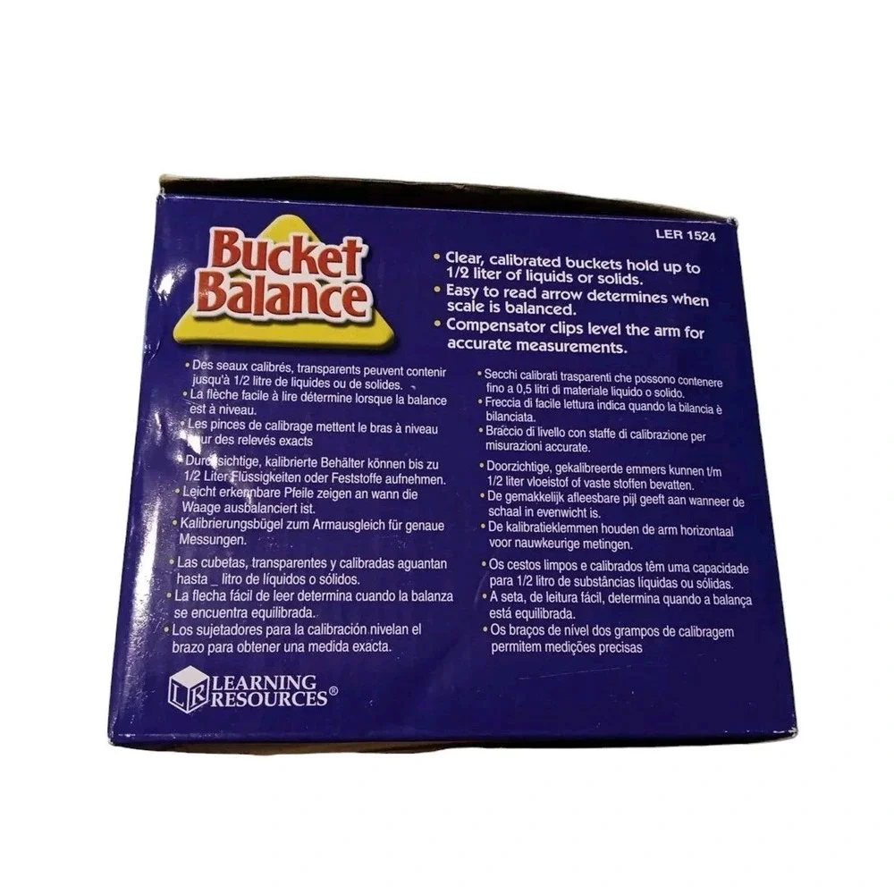 Learning Resources Bucket Balance .5 Liter 500ml Buckets Solids Liquids LER 1524